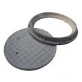 Round cast iron sewer manhole cover frame